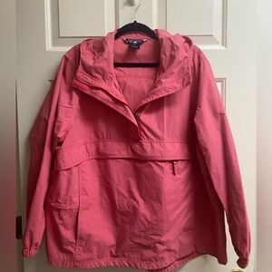 Against The Elements Women Windbreaker Pink Hooded 1/3 Zipper Size XL